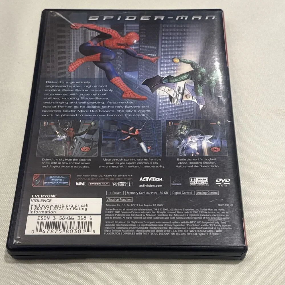 Spider-Man - Sony PlayStation 2 (2005) w/ Manual Game and Case Great Condition